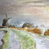 aquarel Dick Carlier: Oud Verlaat Rotterdam