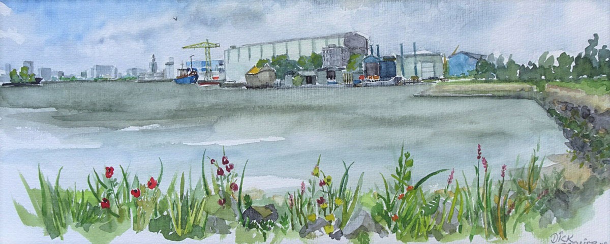 aquarel Dick Carlier Rotterdam